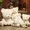 플러시 인형 멋진 1pc 25cm 40cm huggable 박제 고품질 클래식 흰색 테디 베어 장난감 귀여운 사랑스러운 선물 231128