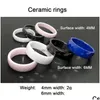 Clusterringen Clusterringen Dicarlun Zwart Wit Roze Blauw Keramiek 4 Mm 6 Rhombus Ring Sieraden voor vrouwen Schattig Minimalistisch Maat 7 8 9 Dr Dhgpa