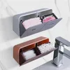 Boîtes de rangement Organisateur de salle de bain Poussions de coton Paste d'écouvillon en plastique Conton de tampon mural Cosmetic310u