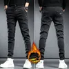 Calças masculinas outono inverno high-end lã de pelúcia streetwear roupas masculinas calças casuais cintura elástica e comprimento total joggers jeans 231129