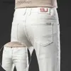 Mäns jeans 2022 Ny klassisk stil Mäns vita jeans män bomull casual affär stretch smal fit denim byxor modemärke byxor l231129