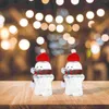 Garrafas de armazenamento Natal Gingerbread Man Plástico Suco Vazio com Chapéu e Lenço Leite Chá Garrafa de Água Bebendo Copo
