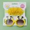 Kinder Sonnenbrille Haarband Baby Mädchen Niedlichen Panda Augenschutz Mode Chiffon Blume Säuglingsstirnband Haarschmuck