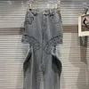 Spodnie damskie 2023 Letnia ulica kolorowe dysze z koraliki wydrążone w oparciu o umyte dżinsy dla kobiet dżinsów mody y567