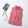 Womens Down Parkas Women Sleeveless Puffer Jackets Autumn Winter Light Duck Vest Jacket 90% White Female Coat 231129