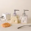 Liquid Soap Dispenser Ceramic Cheese Lotion Bottle Refillable Shampoo Cleansing Water Portable Dispensing Shower Gel Press