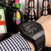 Ontwerper Ri mliles Luxe horloges Mechanisch horloge Rm035 Zwitsers automatisch uurwerk Saffierspiegel Geïmporteerde rubberen horlogeband