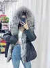 Parkas pour femmes Furyoume Femmes Hiver Manteau à capuche Blanc Canard Down Veste avec Big Real Silver Fur Trim Fe Lâche Vêtements d'extérieur L231129