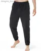 Herenbroeken Heren Zomer Linnen Katoen Casual Loose Track Cargobroek Lichtgewicht elastische taille Yoga sportbroek Dun Zacht Sneldrogend L231129