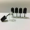 Мини-пустая бутылка для стеклянного лака на 3 мл с кисточкой, черная/белая крышка, 16*42 мм, круглые прозрачные косметические косметические контейнеры для образцов лака для ногтей, тюбик-вакуум