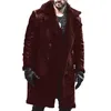 Trenchs d'hommes Hommes Jeunesse Hiver Chaud Pardessus Faux Cuir Mi-Longueur Parka Manteau De Mode