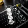 Baking Moulds 3D Diamond Ice Ball Mold Cube Tray With Lid Plastic DIY Maker Bar Kitchen Accessories