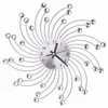 Högkvalitativ 3D -diamanter Flower Metal Wall Clock Europe Style Silent Dazzling Wall Watch for Living Room Home Office Decor C42276M