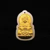 Chokers brand Certified Real 999 Solid Pure Yellow Gold 24K Buddha Pendant Jade Natural Rope Chain Necklace for Men Women Jewelry Gifts 231129