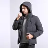 Masculino de inverno masculino parkas casual grosso e com capuz casacos de casacos da Inglaterra estilo sólido vermelho/preto/cinza casaco de zíper mais tamanho 4xl