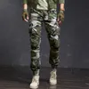 Herrbyxor mode högkvalitativ smal militär kamouflage casual taktisk lastbyxor streetwear harajuku joggers män kläder byxor 231128