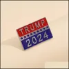 Otros suministros para fiestas de eventos Trump 2024 Elección presidencial Broche Campaña patriótica republicana de EE. UU. Insignia de pin de metal Drop Deliver Dh1Ra