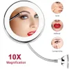 LED Makeup Vanity Mirror 10X Magnifying Flexible Make up Mirror Light Cosmetic Mirrors espejo de maquillaje VIP Drop Y2001333W