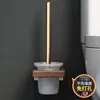 Brushes Luxury Bathroom Toilet Brush Holder Wood Clean Glass Hanging Toilet Brush Wall Mounted Fixture Szczotka Do Wc Household Products