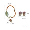 Ensembles de bijoux de mariage FYUAN Vintage feuille cristal colliers pour femmes géométrique s pommes de pin pendentif fête 231129