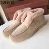 Dress Shoes Luxury Natural Wool Fur Loafers Winter Short Snow Boots Suede Leather High Top Moccssins Ladies Plus Size Loafers Flat Shoes 231128