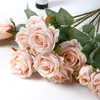 Dekorative Blumen Gefälschte Rosen Strauß Romantische Seide Valentinstag Geschenk Urlaub Party Dekoration Künstliche Blume Diamant Orange Rose