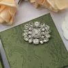 Luxo feminino designer marca carta flor cheia de diamante pulseira conjunto com cristal água diamante pulseira charme casamento festa de natal presente de casamento