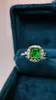 Klaster Pierścienie Guild Jy Kolumbia Solid 18k White Gold Nature Green Emerald 0,56ct for Women Birthday's Presents Fine Jewelry