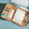 دفتر Notepads Zipper A5 Leather Business Business و Journal with Binder Notepad 6 Rings Planner Stationery Organizer 231128