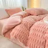 Set di biancheria da letto Inverno spesso caldo velluto corallo 1 pezzo Copripiumino Tessili per la casa Coperta in peluche Copripiumino Biancheria da letto Copripiumino matrimoniale king size 231129