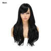 Synthetic Wigs Wig Pink Women's Slanted Bangs Long Curly Hair Synthetic Fiber Wig Set Natural Wigs