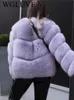 Women's Fur Faux European and American fashion warm fur coat real natural jacket hat plus hood ins support retail wholesale 231128