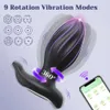 Juguete sexual Masajeador Rotación 360 Control inalámbrico Vibrador anal Aplicación Bluetooth Butt Plug Hombres Masajeador de próstata Mujeres Culo Juguetes para adultos Parejas