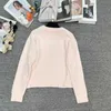 Maglioni da donna firmati 2023 Inizio autunno Nuovo arco di trionfo asciugamano ricamato motivo rosa imitazione zibellino maglione pullover a maniche lunghe DISN