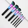 Makeup Brushes Brush Set Eyeshadow Brush7 Colorful Gradient Blue Wooden Handle Beauty