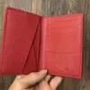 Supports de concepteurs-cartes Excellente qualité Pocket NM Red Black Graphite Mens Real Leather Wallet Card Holde Purse ID portefeuille Bifold B297S