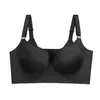 Large size women bra with gathered steel ring smooth face bra women underwear with lace traceless off the shoulder vest comfortable casual set