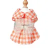 Dog Apparel Girl Cat Dress Stars and Grids Design Pet Puppy Skirt Spring/Summer Clothes Outfitvaiduryd