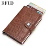 Korthållare Holder RFID Non-Scan Metal Wallet Purse Manlig affärsmaskulina Billetera Monedero Tarjetero Mujer224x