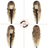 Synthetic Wigs tant Heat Elimination Wig with Straight Bangs Large Wav Long Curly Hair Synthetic Fiber Headband Wig