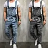 QNPQYX NIEUWE FASOMEN Heren gescheurd jeans jumpsuits street noodlijdende gat denim slabbib overalls voor mannen Suspender broek maat S-3xxl