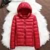 Parkas en duvet pour femmes 15 couleurs femmes vestes bouffantes grande taille 5xl 6xl 7xl 2023 nouveau printemps automne à capuche Fe Ultra léger manteaux en duvet pliables L231129