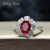 Wong Rain Vintage 100% 925 argent Sterling créé Moissanite rubis pierres précieuses bague de fiançailles de mariage bijoux fins cadeau entier Y12353