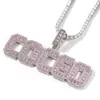 Charms Edge Kolor Zręczny Środkowy biały niestandardowa nazwa liter wisids Naszyjniki do hip -hopu Bling Iced Out Men Rapper Jewelry 231128