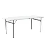 Camp Furniture Table pliante en plastique pliable de 6 pieds, bureau pliable d'extérieur blanc pour camping