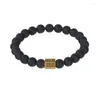 Strand Classic Black Onyx Stone Pärla med rektangel CZ Zirconia Charms Anil Brand Armband smycken Pulseras Gift Watch Accessory