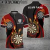 Herenpolo's Gepersonaliseerde naam Fire Darts Team Multilcolor 3D-geprint poloshirt Heren/Vrouwen Perfect cadeau voor liefhebbers Tops Unisex Tee-333