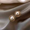 Charme na moda redondo pérola brincos para mulheres moda coreana jóias de casamento acessórios baratos atacado brincos grandes r231129