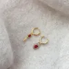 Hoop Ohrringe 2023 Ankunft Französisch Retro Exquisite Rote Herz Schloss Für Frauen Mode Elegante Metall Schmuck Party Geschenke