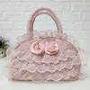 Сумки для покупок мода женская роза многослойные шнурки сумочка косметическая сумка монета кошелек